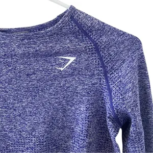Gymshark NEW Vital Seamless Long Sleeve Crop in Indigo Marl thumbnail 2