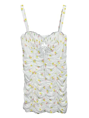 For Love and Lemons Celia Mini Dress White Floral Size Medium thumbnail 2