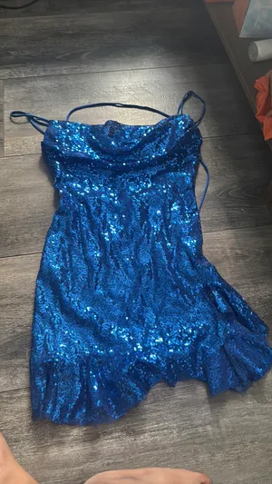 Lucy in the Sky Dress Sequin Blue thumbnail 1