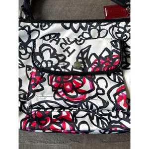 COACH Graffiti Kyra Poppy‎ black white red sateen shoulder crossbody bag F16864 thumbnail 2