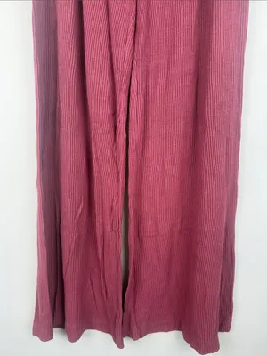 Auden Women's Cozy Ribbed Wide Leg Pants - Rose Pink Size Medium thumbnail 5