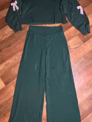 Old Navy Forest Green Wide Leg Pants thumbnail 1