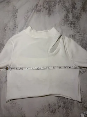 SOLADO White Ribbed Cutout Mock Neck Crop Top Size M thumbnail 6