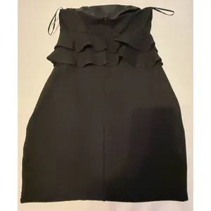 Lulus Strapless Mini Dress Small Black Ruffle Bodycon‎ Cocktails teen dance thumbnail 7