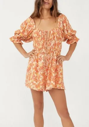 FREE PEOPLE Show‎ Me Love Romper in Orange size XS thumbnail 1