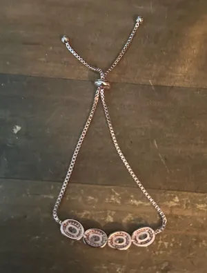 Rose gold cubic zirconia adjustable slide bracelet thumbnail 6