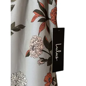 New Women’s Floral Lulu’s‎ Lined Shift Midi Dress greyish blue Size M thumbnail 4