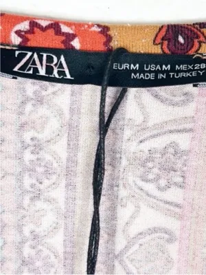 NWT Zara patchwork boho western floral long sleeve mini dress NEW size M medium thumbnail 9