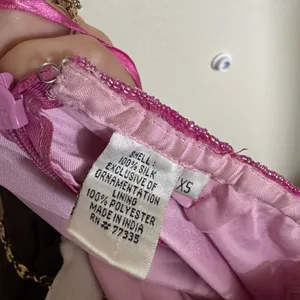 Vintage Y2K Scala Silk Beaded Formal Prom Gown Sz XS‎ in Pink Open Low Back thumbnail 7
