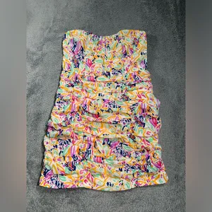 Hello Molly summer for love Multicolor floral Strapless Mini Dress small/4 thumbnail 2