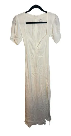 Maja Bali White Puff Sleeve Sweetheart Boho Cottagecore Maxi Dress thumbnail 1