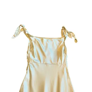 Billy J Frida Maxi Dress Yellow Satin Creamy Buttery Gown Size 14 Women's NWT thumbnail 5