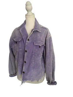 POL Purple Corduroy Button Jacket Size Medium thumbnail 3