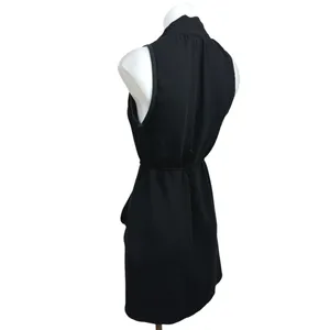 Aritzia Wilfred Black Sleeveless V Neck Faux Wrap Mini Sheath Dress Size XXS thumbnail 6