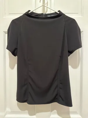Zara Mock Neck Short Sleeve Top thumbnail 6
