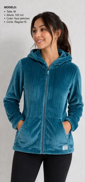 Free Country Plush Hooded Jacket in Teal thumbnail 1