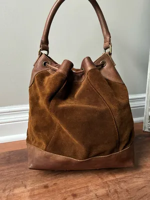 Anabaglish suede leather bucket bag with dreamcatcher charm thumbnail 8