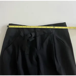 Vince Trousers Pleated Pants Womens Black Wool Blend Paperbag Work Casual Size 2 thumbnail 7