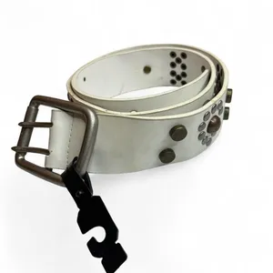 Studded Belt White Western Boho Mixed Metal Belt Floral Concho thumbnail 3