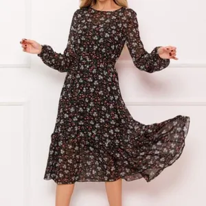 Lara Guidotti Anthropologie Floral silk blend sheer long sleeve dress size M thumbnail 1