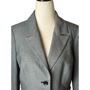 The Limited Blazer Women Small Gray Houndstooth‎ Single Breasted Academia Preppy thumbnail 4