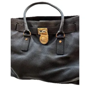 Vintage Michael Kors Carine Pebbled Leather Satchel Black Tote Shoulder Bag thumbnail 4