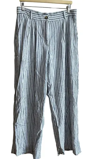 Abercrombie & Fitch Curve Love Sloane Tailored Pant 32 Blue White Stripe Women thumbnail 1