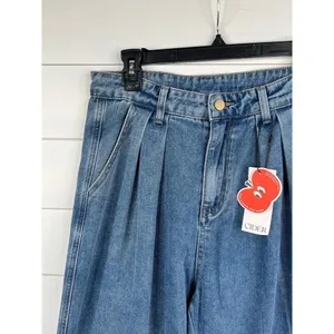 Cider Denim High Waisted Pleated Wide Leg Pants Size Medium NEW thumbnail 4