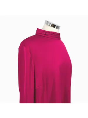 Halogen High Neck Flared Cuff Satin Blouse Fuschia Pink Size Large NWOT thumbnail 5