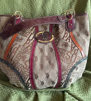 U.S. POLO ASSN. Multicolor Logo Canvas Tote Bag NWT thumbnail 1