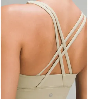 Lululemon Energy Longline Bra Sz 6 in Tan Beige Color thumbnail 3