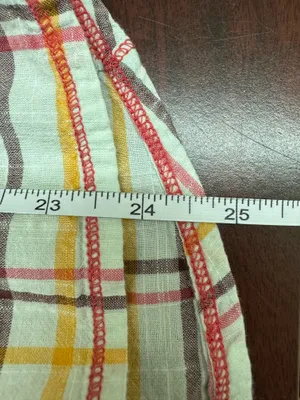 Columbia Plaid Cream Colored Plaid Button Up Short Sleeve Shirt Size Medium thumbnail 7