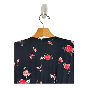 FRNCH Paris Dress Women Small Black Red Floral‎ Print Fit And Flare Mini Boho thumbnail 6