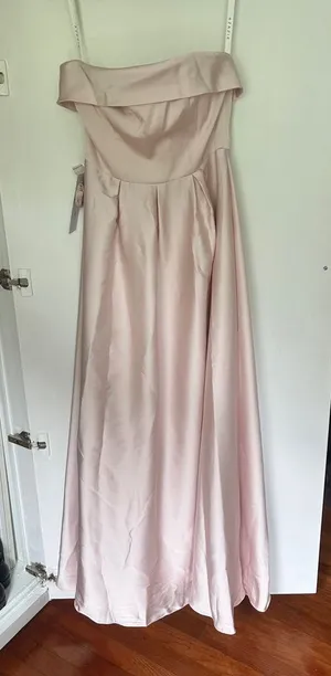 NWT Azazie Blush Pink Strapless Satin Evening Gown size A4 thumbnail 1