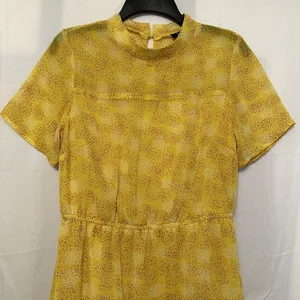 Lulu's Women's Size Medium Dressed Up Yellow‎ Patterned Tiered Midi Dress thumbnail 2