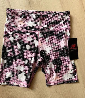 New Balance Pink and Black Printed Women's Bike Shorts thumbnail 1