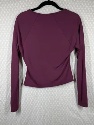 Anthropologie Maeve Maroon‎ Scoop Round Neck Long Sleeve Cropped Top thumbnail 5