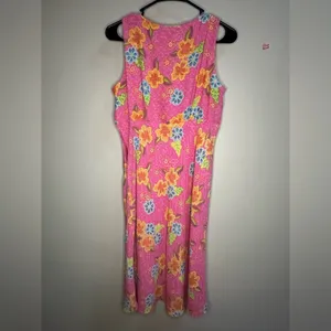 Vintage‎ Coquette Y2K Sigrid Olsen Sport Pink Floral Sleeveless Midi Dress Fairy thumbnail 10