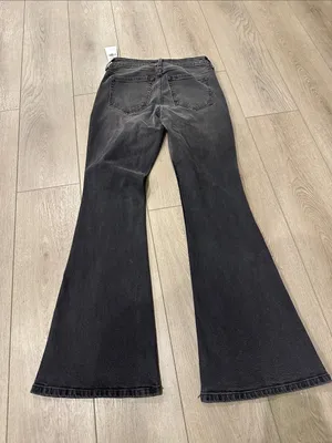 Hollister High Rise Black Flare Jeans with embellishments and embroidery size 4 thumbnail 4