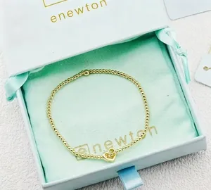 Gold Hollow Heart Pendant Enewton Beaded Stretch Bracelet Stackable Accessory thumbnail 1