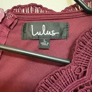 Lulus Angel in Disguise Burgundy Lace Skater Dress Size‎ Large thumbnail 5