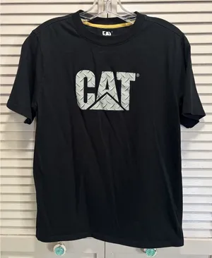 CAT Short Graphic Logo Short Sleeve T-Shirt Size M Cotton Casual thumbnail 1