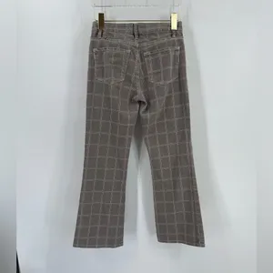 FRAME Le Crop Mini Boot Window Pane Plaid Pants Size 24‎ thumbnail 4
