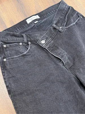 Abercrombie &‎ Fitch the Dad High Rise Black Denim Jeans Asymmetrical Waist 28 thumbnail 2