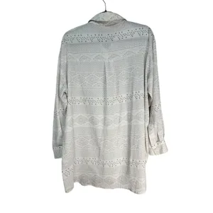 Cupshe Womens White‎ Geometric Print Button Down Shirt Dress Cover Up Size S thumbnail 7