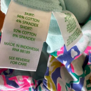 Lilly Pulitzer Tropical Floral Skort in Pink, Green & Blue thumbnail 6