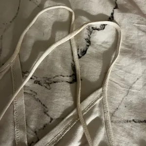 Brandy Melville White Cross-Back Crop Top thumbnail 3