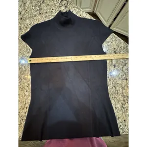 Lauren Ralph Lauren Black Knit Silk Cashmere Dress Size Medium Mock Neck Cutout thumbnail 7