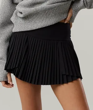 Offline By Aerie Your Serve True Black Pleated Skort thumbnail 1