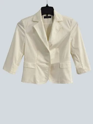Valerie Stevens Petite Cream Blazer Jacket 6P Structured 3/4 Sleeve Career Chic thumbnail 2